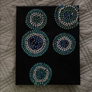 Black Canvas with Colorful Beaded Circles